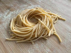 Spaghetti alla chitarra con crema di zucchine