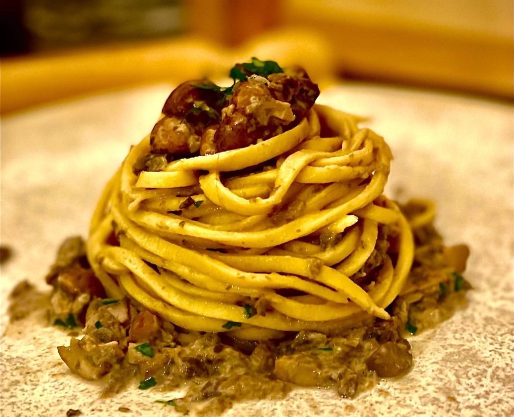 Spaghetti alla Chitarra con funghi