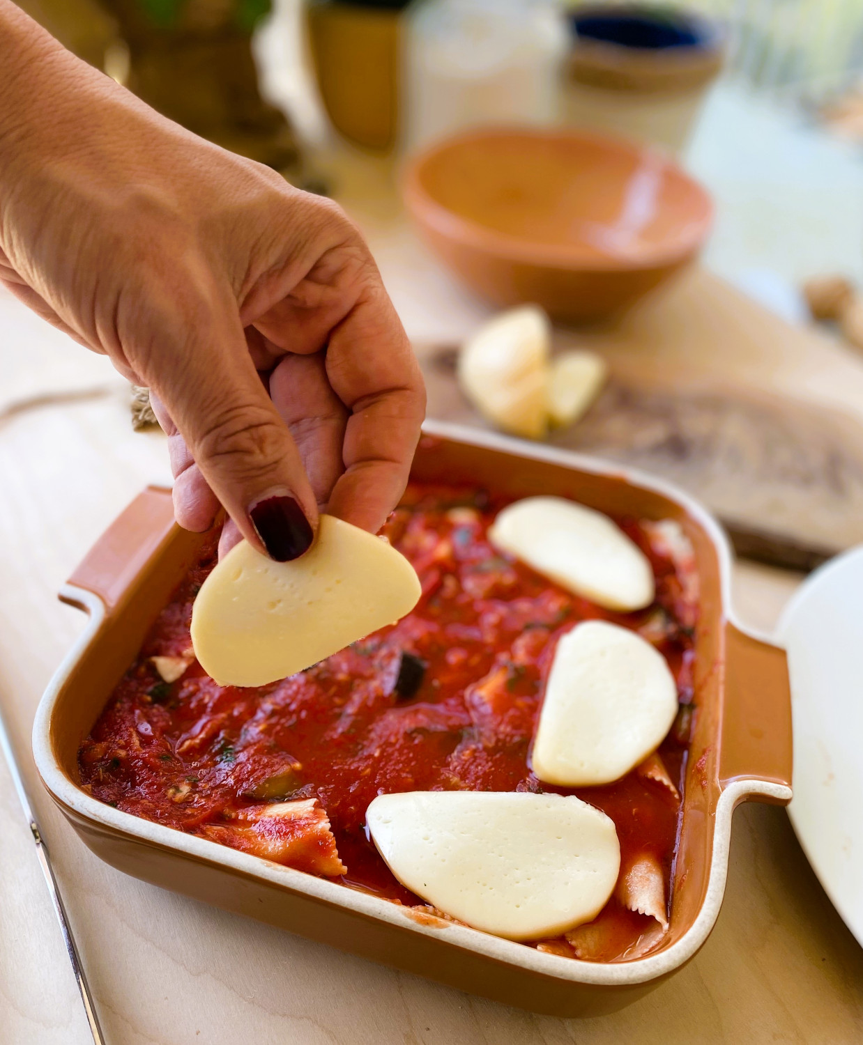 Lasagne mit Aubergine und Scamorza