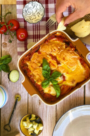 Lasagne mit Aubergine und Scamorza