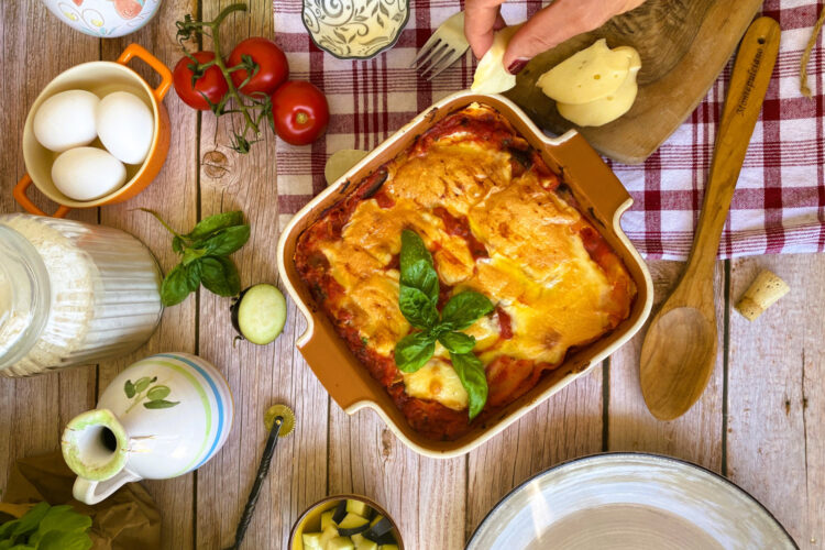 Lasagne mit Aubergine und Scamorza