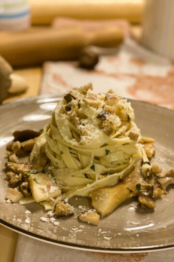 Tagliatelle mit cremigem Pilzsugo