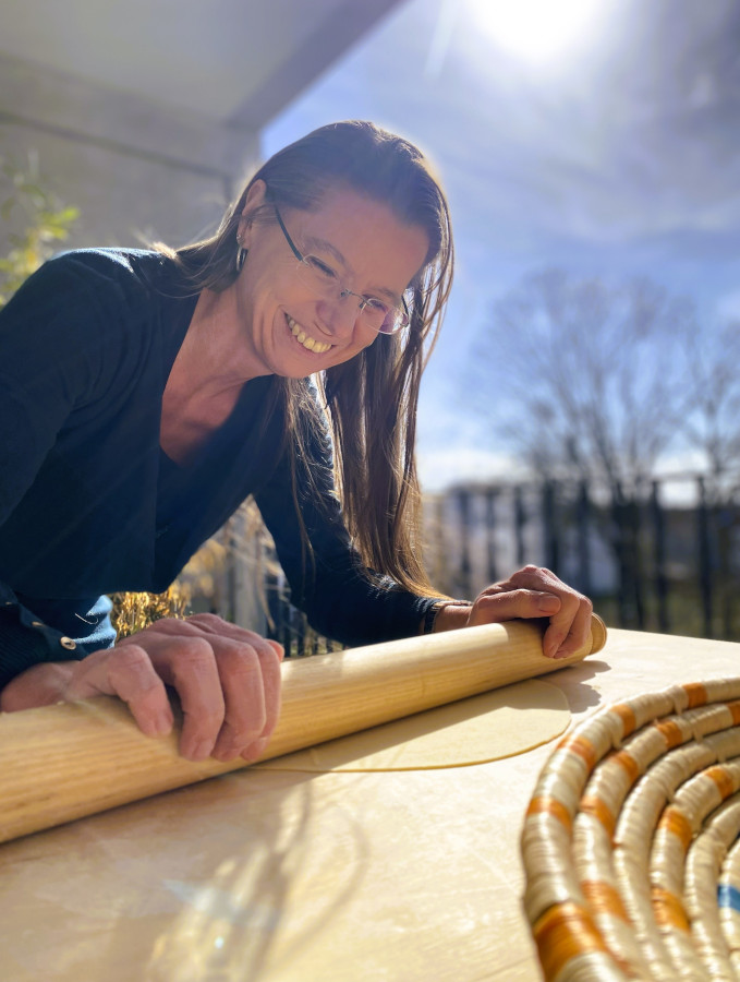 Triangoli mit Gorgonzola-Mascarponefüllung in Bärlauchbutter